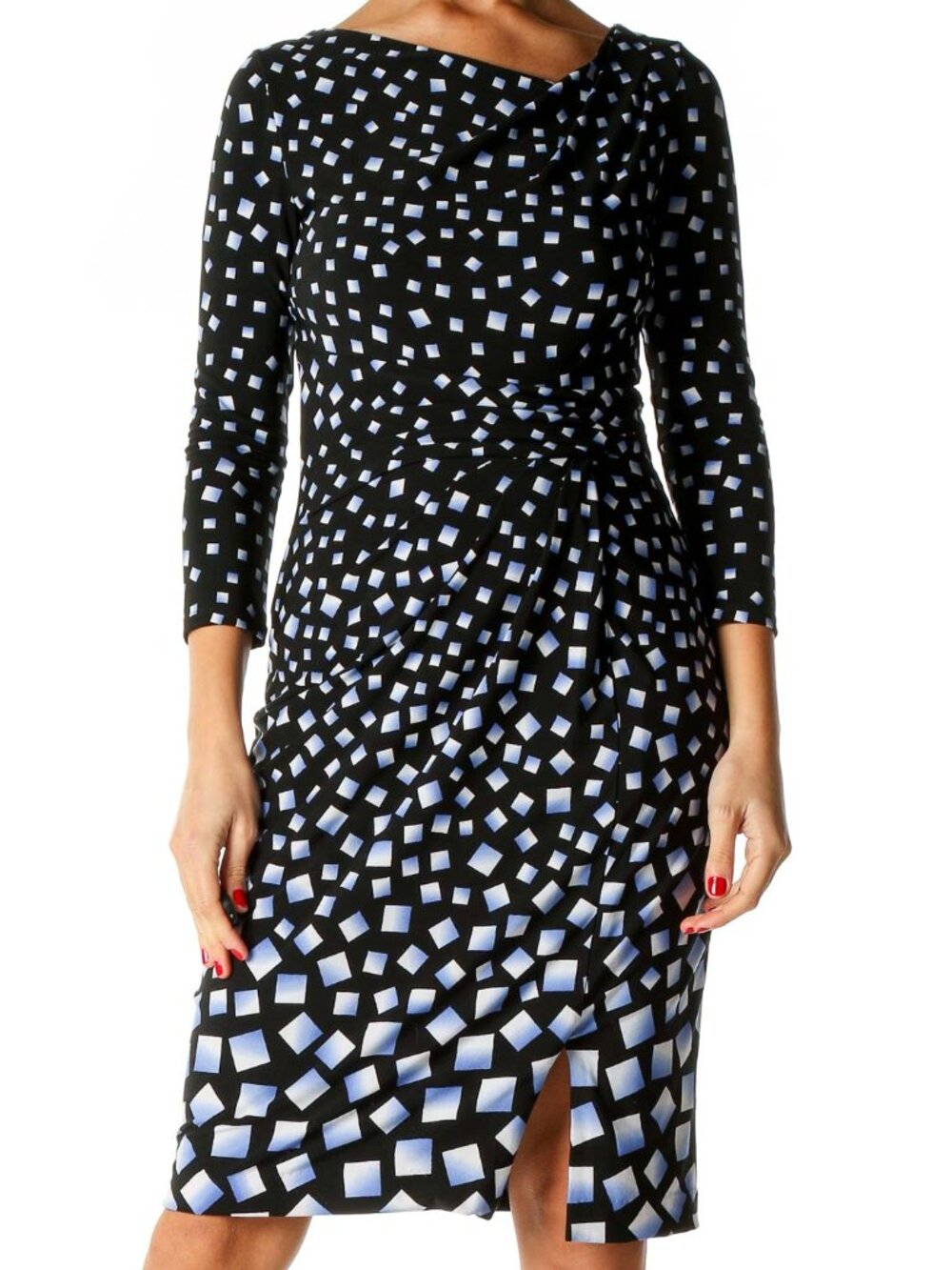 White House Black Market Black Polka Dot Retro Sheath Dress